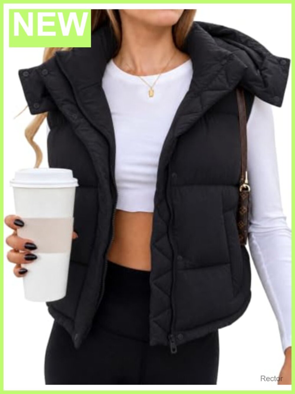Women's Cropped Puffer Vest Zip Up Sleeveless Padded Winter Outerwear